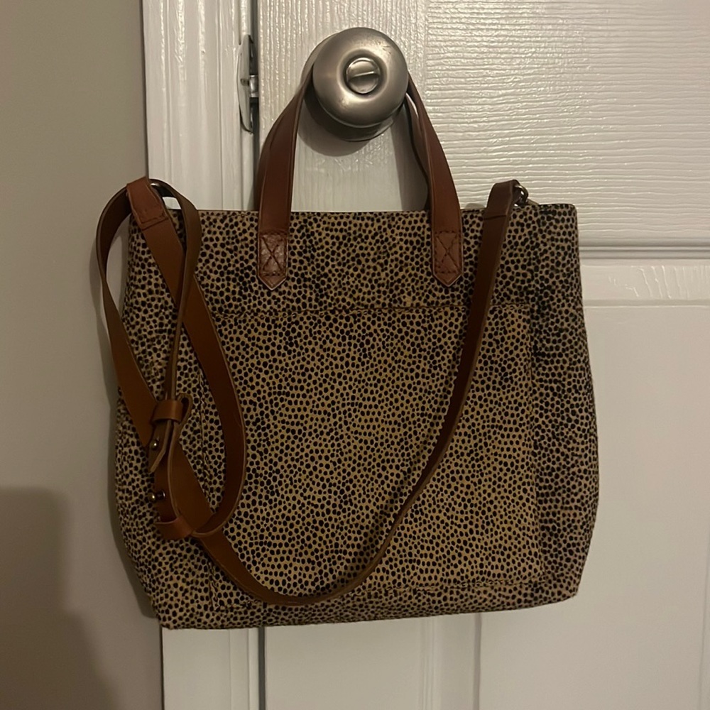 Madewell genuine calf hair leopard print tote.
